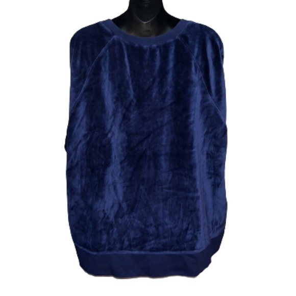 Land’s End navy blue velour sweatshirt size 2X - Picture 3 of 8